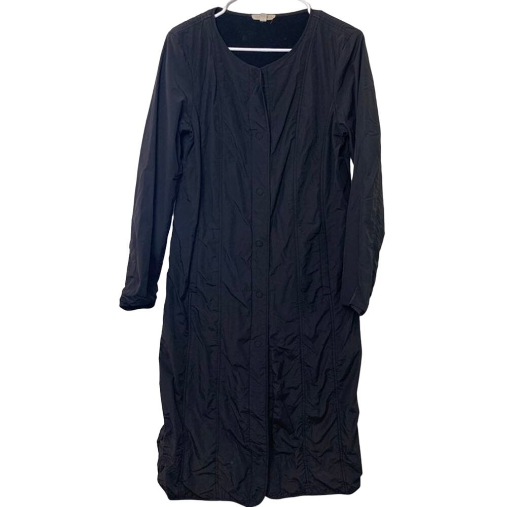 Eileen Fisher Bonded Full Length Button Jacket